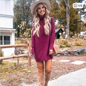 Vici Ribbed Mock Neck Sweater in Rust